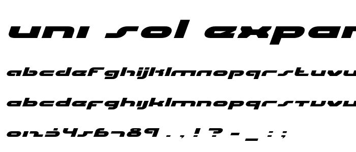 uni-sol expanded italic font
